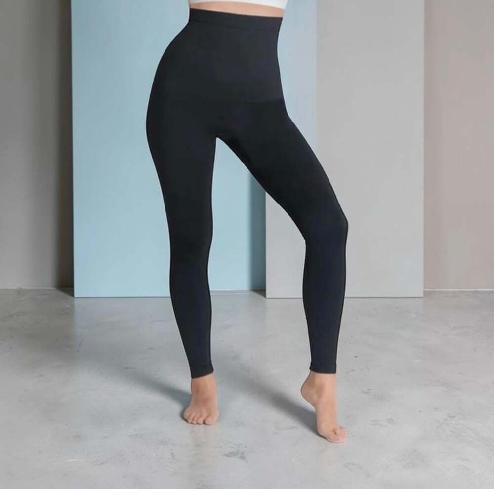 Shapermint Essentials High Waisted Tummy Shaping Leggings Size M/M Blue